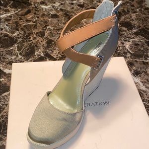 BCBG espadrilles!! Wedges! Closed toe and tan!!